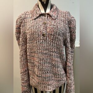 Seed Heritage Organic cotton Knit Puff Sleeve sweater size L